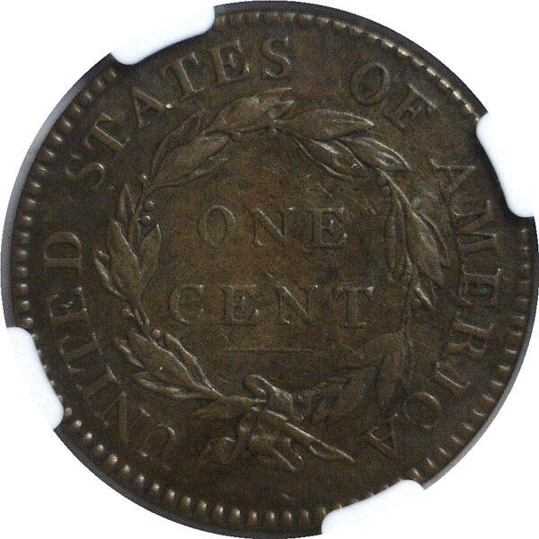 1821  Large Cent.  -  NGC XF-45. CAC - Image 3