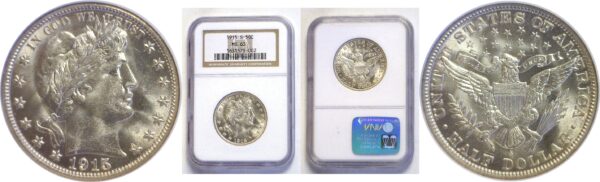 1915-S.  Barber Half Dollar.  -  NGC. MS-63.