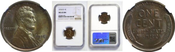 1914-D.  Lincoln Cent.  -  NGC. MS-65. BN.