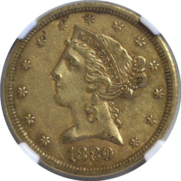 1880-CC . $5 Liberty.  -  NGC. AU-55. - Image 2