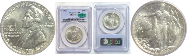 1928. Hawaiian Commemorative Half Dollar.  -  PCGS AU-58.  CAC