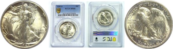 1942-S.  Walking Liberty Half Dollar.  -  PCGS. MS-66.