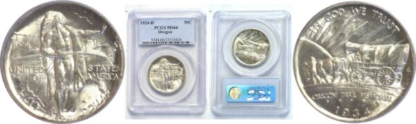 1934-D. Oregon Trail Commemorative Half Dollar.  -  PCGS MS-66.