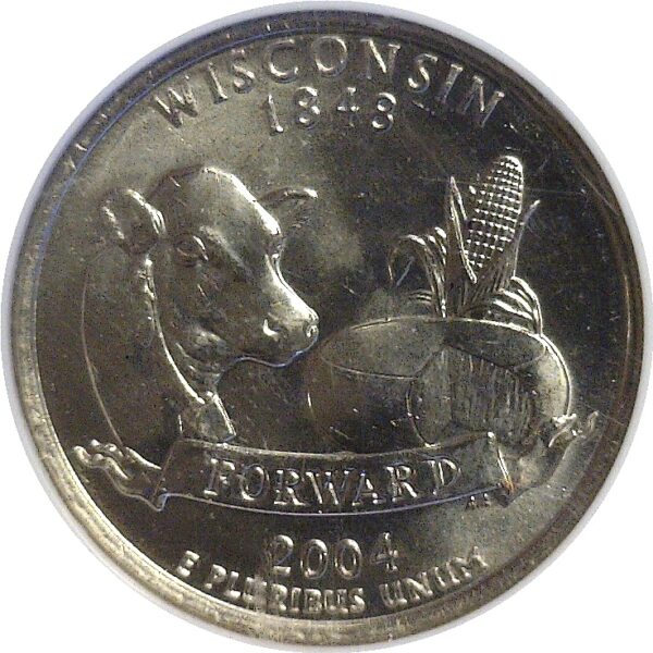 2004-D.  Wisconsin State Quarter.  -  NGC. MS-66. - Image 2