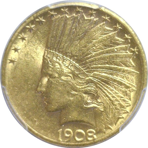 1908-S $10 Indian.  -   PCGS AU-58. - Image 2