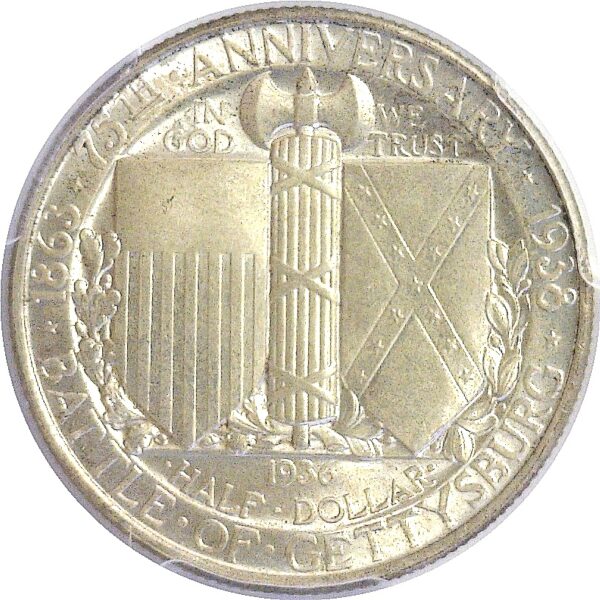 1936 Gettysburg Commemorative Half Dollar - PCGS. MS-66 - Image 3