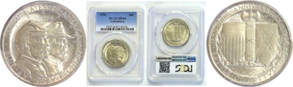 1936 Gettysburg Commemorative Half Dollar - PCGS. MS-66