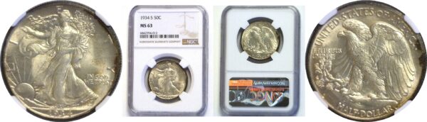 1934-S  Walking Liberty Half Dollar.  -  NGC MS-63.