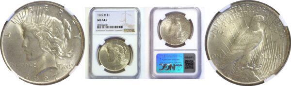 1927-D.  Peace Dollar.  -  NGC. MS-64+.