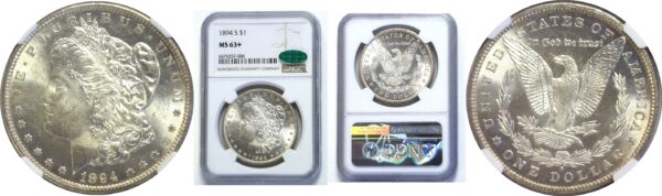 1894-S.  Morgan Dollar.  -  NGC. MS-63+.  CAC