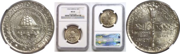 1936.  Norfolk Commemorative Half Dollar.  -  NGC. MS-66.