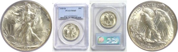 1939-D.  Walking Liberty Half Dollar. PCGS. MS-65.