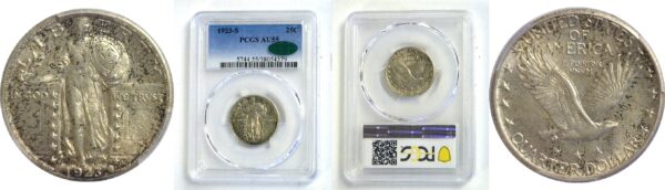 1923-S.  Standing Liberty Quarter.  -   PCGS. AU-55. CAC