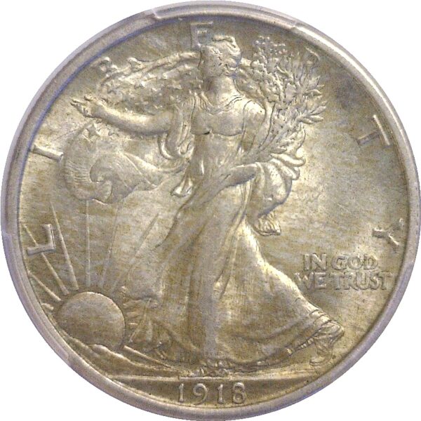 1918.  Walking Liberty Half Dollar.  -  PCGS. AU-58. - Image 2