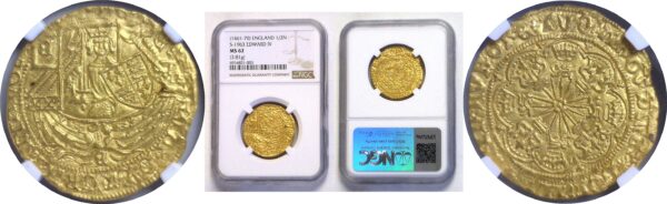 (1461-70) .  England. 1/2 Ryal. NGC. MS-62.