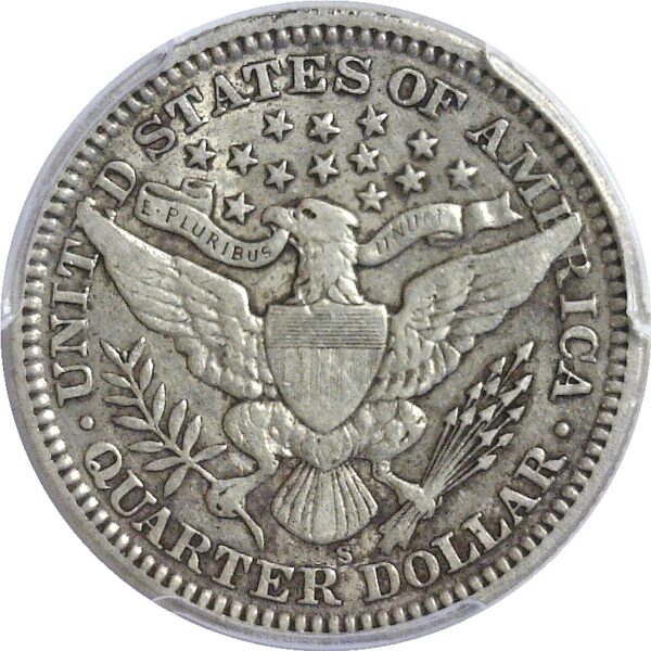 1908-S Barber Quarter - PCGS XF-40 - Image 3