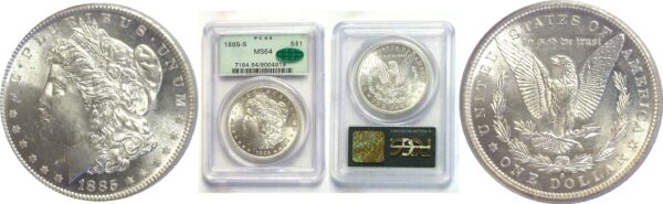 1885-S.  Morgan Dollar.  -  PCGS. MS-64. CAC