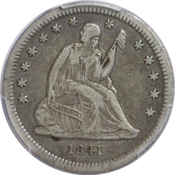 1841 Seated Liberty Quarter.  PCGS VF-35 - Image 2