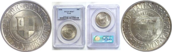 1936.  York Commemorative Half Dollar.  -  PCGS. MS-67.