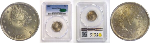 1887 Liberty Nickel - PCGS MS-64 CAC