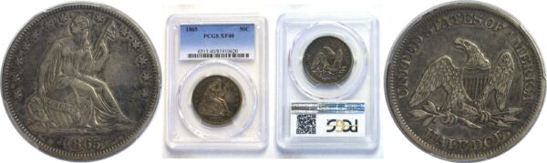 1865.  Seated Liberty Half Dollar.  -  PCGS. XF-40.