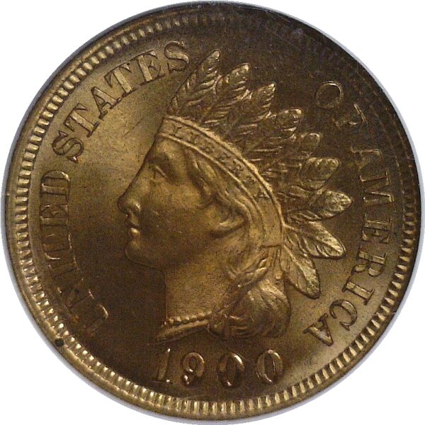 1900.  Indian Head Cent.  -  NGC. MS-65. RD. - Image 2