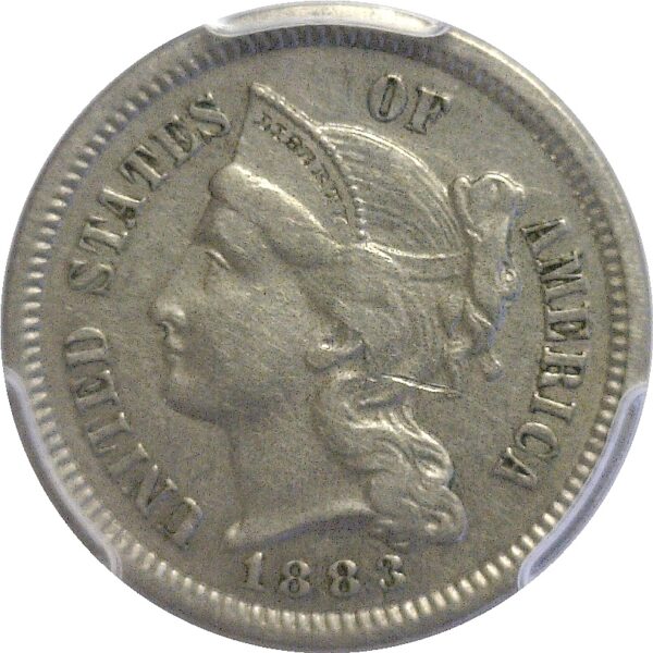 1883.  Nickel Three Cent.  -  PCGS. XF-45. - Image 2