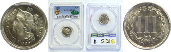 1880 Nickel Three Cent  -  PCGS PR-66 CAC