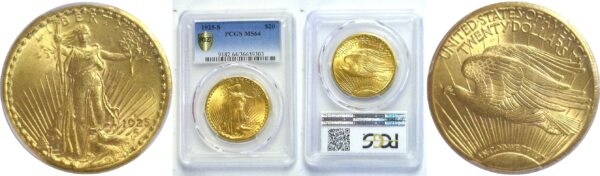 1925-S.  $20 St. Gaudens.  -   PCGS. MS-64.