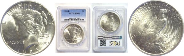 1926-D.  Peace Dollar.  -  PCGS. MS-64.