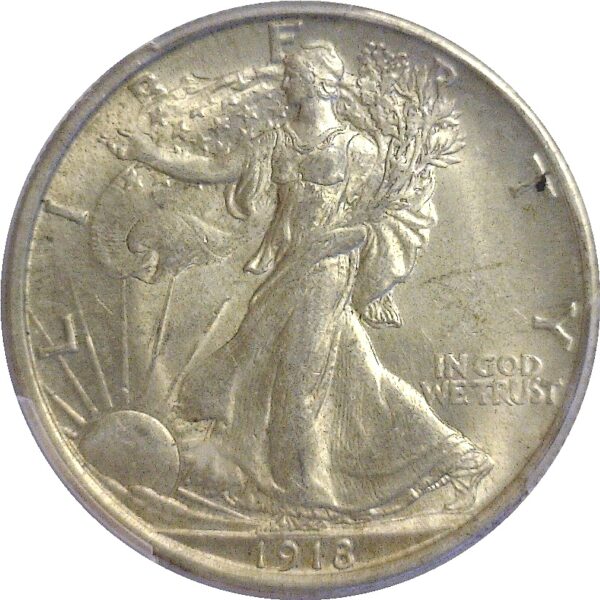 1918  Walking Liberty Half Dollar.  -  PCGS AU-58. - Image 2