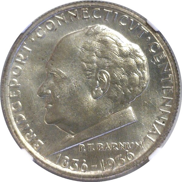 1936  Bridgeport Commemorative Half Dollar.  -  NGC. MS-65. - Image 2