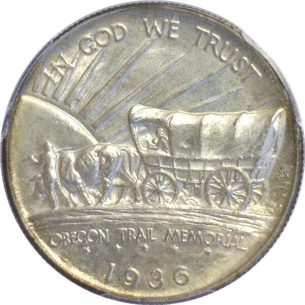 1936 Oregon Trail Commemorative Half Dollar - PCGS MS-66. - Image 3