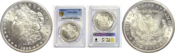 1893-CC . Morgan Dollar.  -  PCGS. MS-65.
