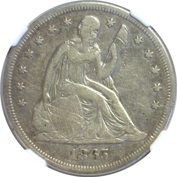 1865.  Seated Liberty Dollar.  -  NGC. VF-30. - Image 2