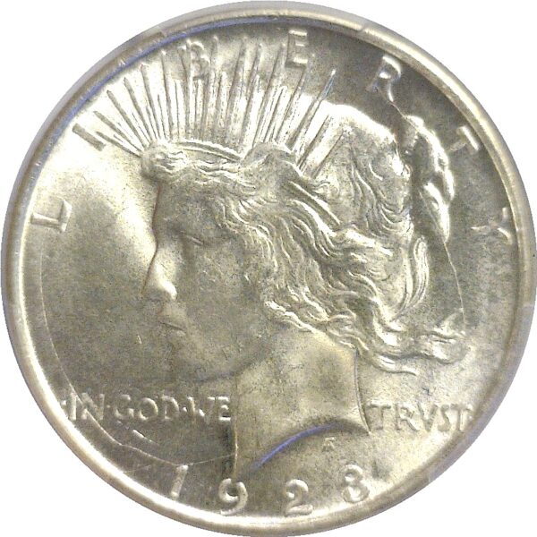 1923-D.  Peace Dollar.  -  PCGS. MS-65+. - Image 2