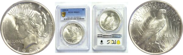 1923-D.  Peace Dollar.  -  PCGS. MS-65+.