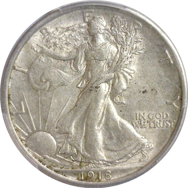 1918.  Walking Liberty Half Dollar.  -  PCGS. AU-55. - Image 2