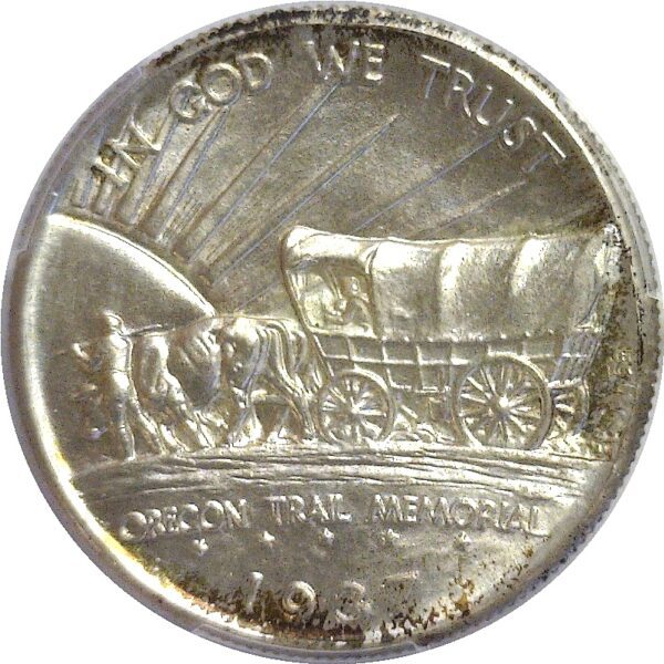 1937-D Oregon Trail Commemorative Half Dollar.  PCGS MS-67 CAC - Image 3