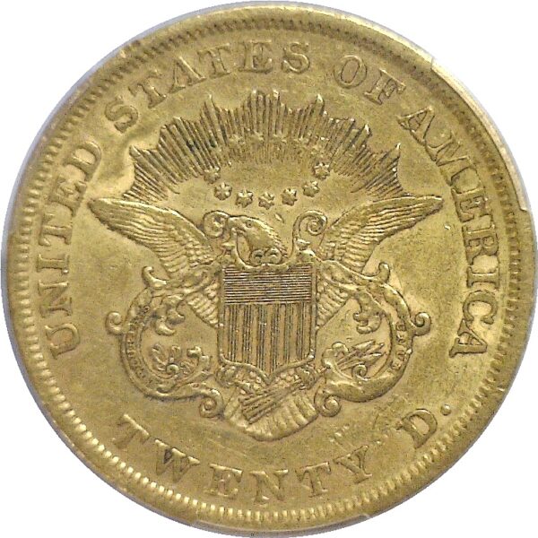 1852.  Twenty Dollar Gold Coin. PCGS. AU-53. - Image 3