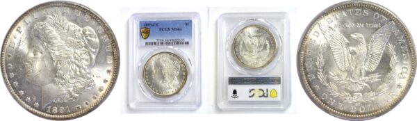 1891-CC Morgan Dollar.  -  PCGS MS-64