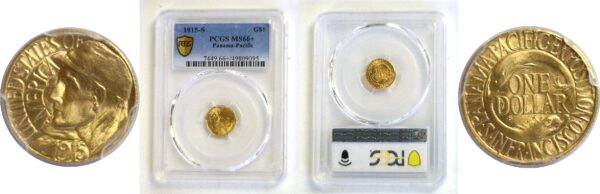 1915-S $1 Panama-Pacific Gold Commemorative.  PCGS MS-66+