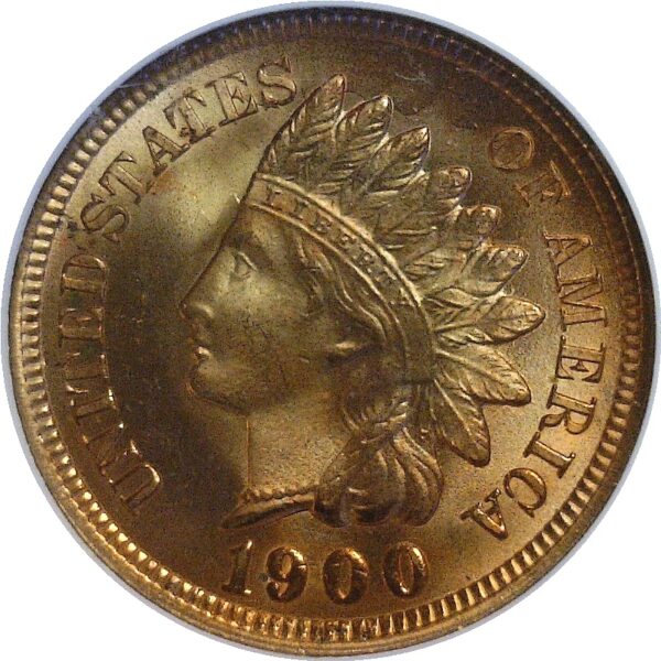 1900.  Indian Head Cent.  -  NGC. MS-65. RD. - Image 2