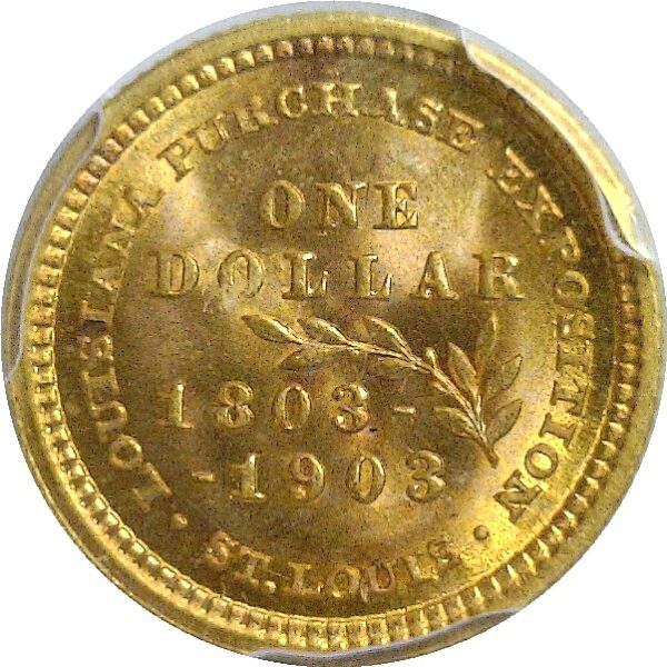 1903. $1 La. Purchase - Jefferson Gold Commemorative.  -  PCGS MS-67. - Image 3