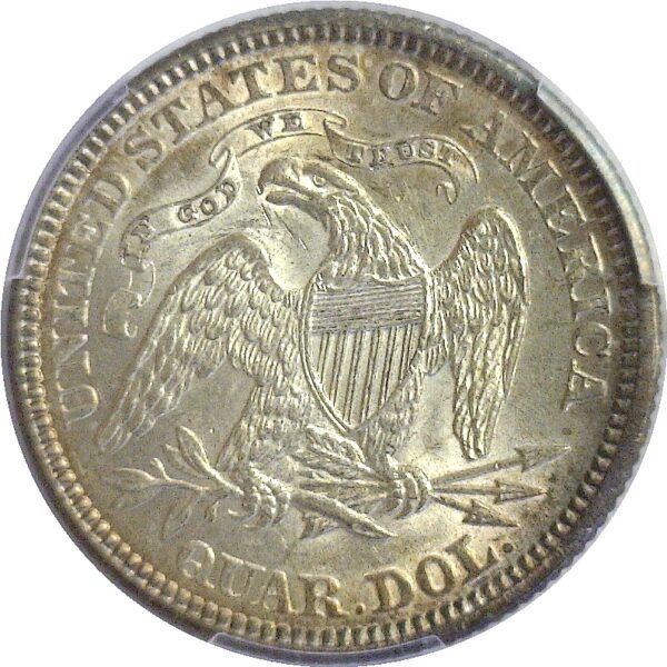 1873 Arrows.  Seated Liberty Quarter.  PCGS AU-58 - Image 3