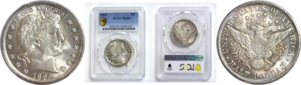 1893 Barber Half Dollars.  PCGS MS-64+