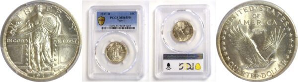 1917-D T-1 Standing Liberty Quarter.  PCGS MS-65FH