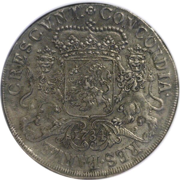 1734.  Netherlands. NGC. Genuine. Ducaton. - Image 3