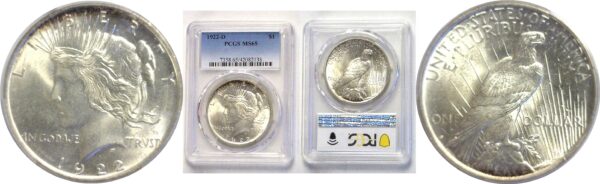 1922-D  Peace Dollar.  -  PCGS MS-65.