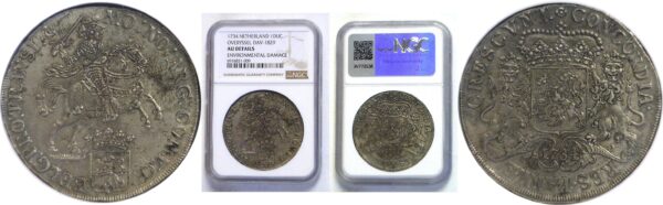 1734.  Netherlands. NGC. Genuine. Ducaton.